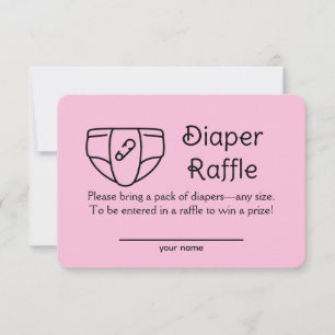Diaper Raffle Baby Girl Pink Shower Tarjeta de Gab