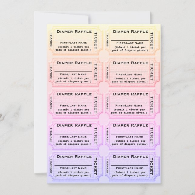 Diaper Raffle Cute Baby Shower (Anverso)