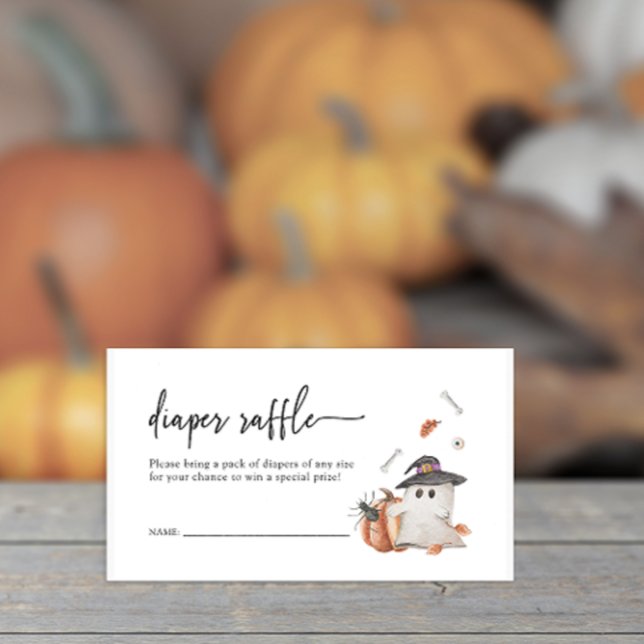Diaper Raffle Halloween Tarjeta de Gabinete Baby S (Halloween Diaper Raffle Enclosure Card A Little Boo Is Almost Due Baby Shower Ghost Pumpkin)
