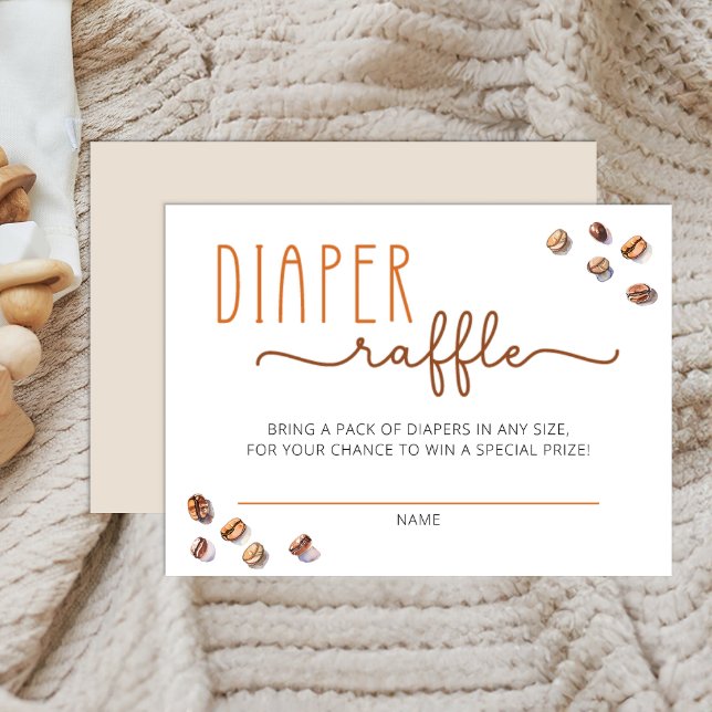 Diaper Raffle Insertar Coffee Tarjeta de juego Bab (Diaper Raffle)