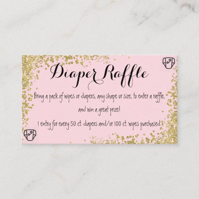 Diaper Raffle Invitación Insertar (Anverso)
