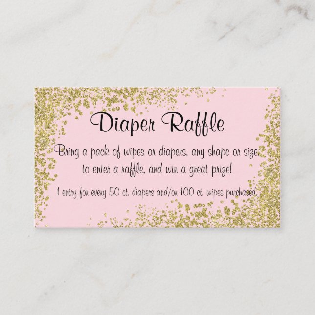 Diaper Raffle Invitación Insertar (Anverso)