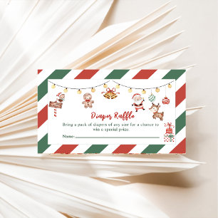 Diaper Raffle Navidades Tarjeta de cierre Santa