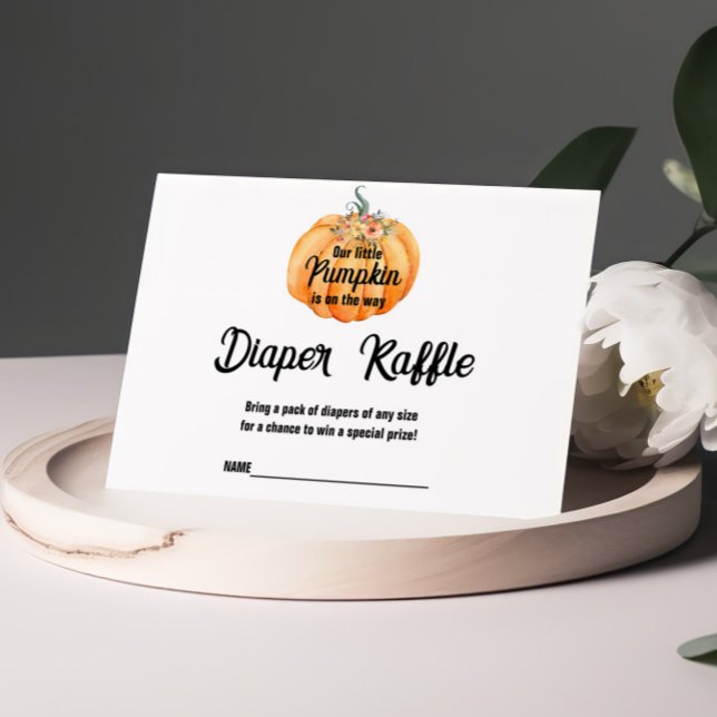 Diaper Raffle Pequeña Calabaza Tarjeta Baby Shower (Subido por el creador)