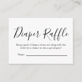 Diaper Raffle Tarjeta de Gabinete Baby Shower