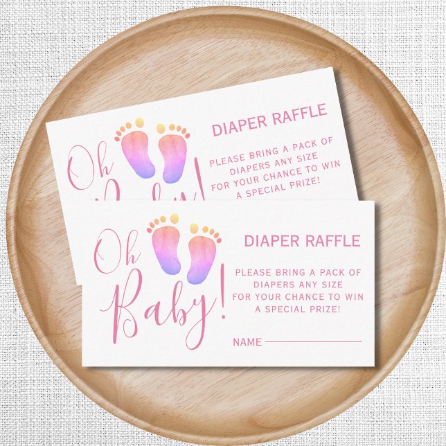 Diaper Raffle Tarjeta de Gabinete Rosa Baby Shower (Subido por el creador)