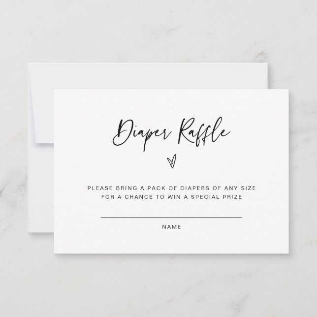 Diaper Raffle Tarjeta de juego de actividad de Bab (Anverso)