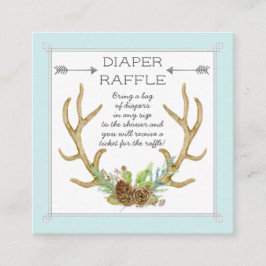 Diaper Raffle Ticket Antlers Selva Rústica