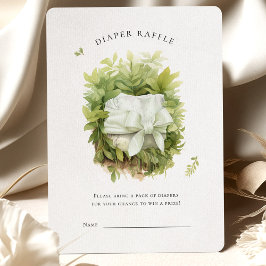 Diaper Raffle Ticket Green Baby Shower Gabinete