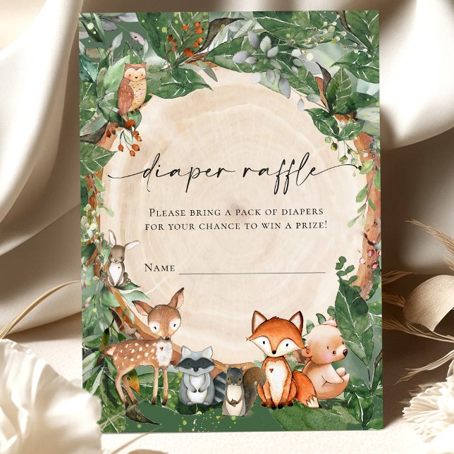 Diaper Raffle Ticket Woodland (Subido por el creador)