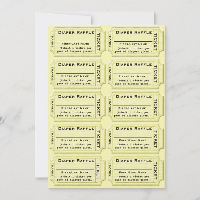Diaper Raffle Tickets Baby Shower (Anverso)