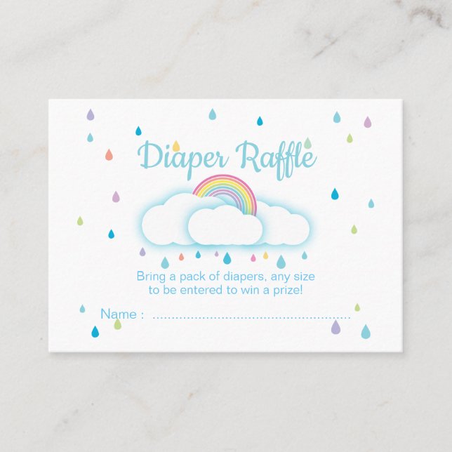 Diaper Raffle Tickets Raindrop Baby Shower (Anverso)