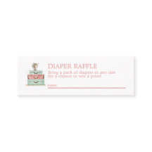 Diaper tema de viaje Raffle Mini Tarjeta de gabine