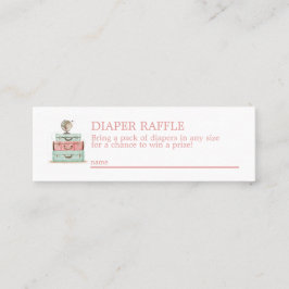 Diaper tema de viaje Raffle Mini Tarjeta de gabine
