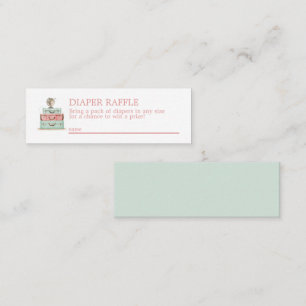 Diaper tema de viaje Raffle Mini Tarjeta de gabine