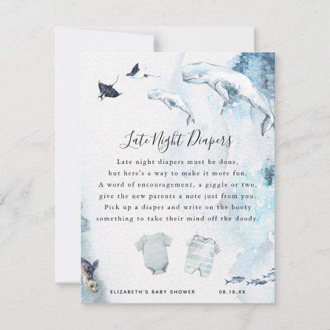 Diapers nocturnos | Juego Baby Shower (Anverso)