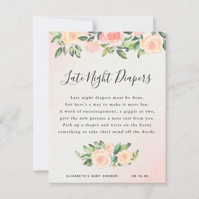 Diapers nocturnos | Juego Baby Shower (Anverso)