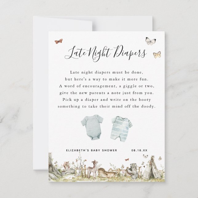 Diapers nocturnos | Juego Baby Shower (Anverso)