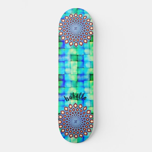Diaphanous Swag Elegant Mandala Style Skateboard (Anverso)