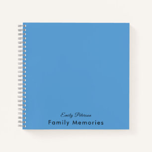 Diario azul de la familia de nombres personalizado