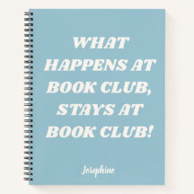 Diario azul personalizado de la cita del club de l
