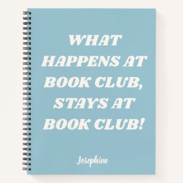 Diario azul personalizado de la cita del club de l