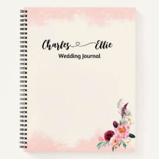 Diario boda floral elegante personalizado