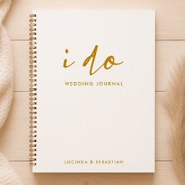 Diario boda | Oro mínimo y blanco modernos
