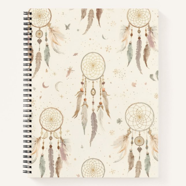 Diario Boho Dreamcatcher | Plumas Etéreas (Anverso)