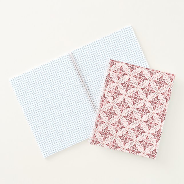 Diario con diseño rojo y rosa (Interior)