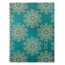 Diario con monograma del cuaderno del trullo y del