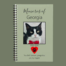Diario conmemorativo para gatos Verde Salvia