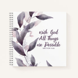 Diario cristiano monograma con frasco morado