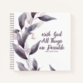 Diario cristiano monograma con frasco morado