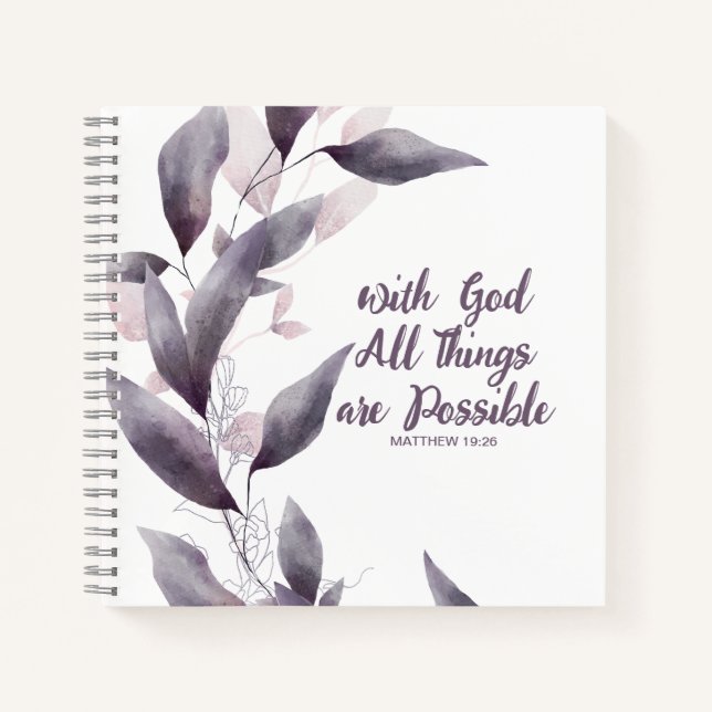 Diario cristiano monograma con frasco morado (Anverso)