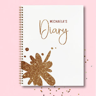 Diario Cuaderno Niña Salpicadura Brillo Dorado Lin