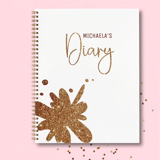 Diario Cuaderno Niña Salpicadura Brillo Dorado Lin (Subido por el creador)