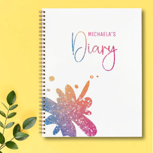 Diario Cuaderno Niña Salpicadura Brillo Lindo