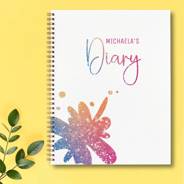 Diario Cuaderno Niña Salpicadura Brillo Lindo (Subido por el creador)