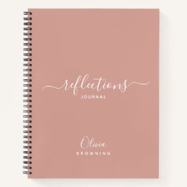 Diario Cuaderno Reflexiones Elegante Rubor