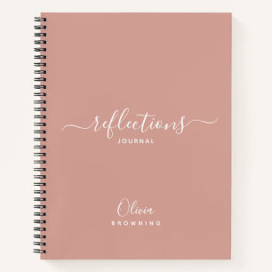 Diario Cuaderno Reflexiones Elegante Rubor