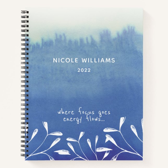 Diario de acuarela de moda Seafoam Blue Ombre (Anverso)