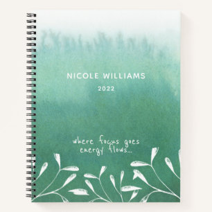 Diario de acuarela Seafoam Green Ombre