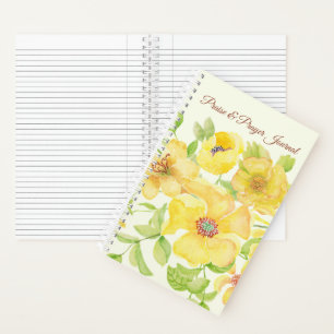 Diario de alabanza y oración floral amarillo