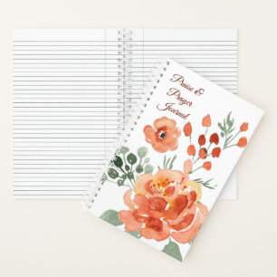 Diario de alabanza y oración floral naranja