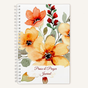 Diario de alabanza y oración floral naranja