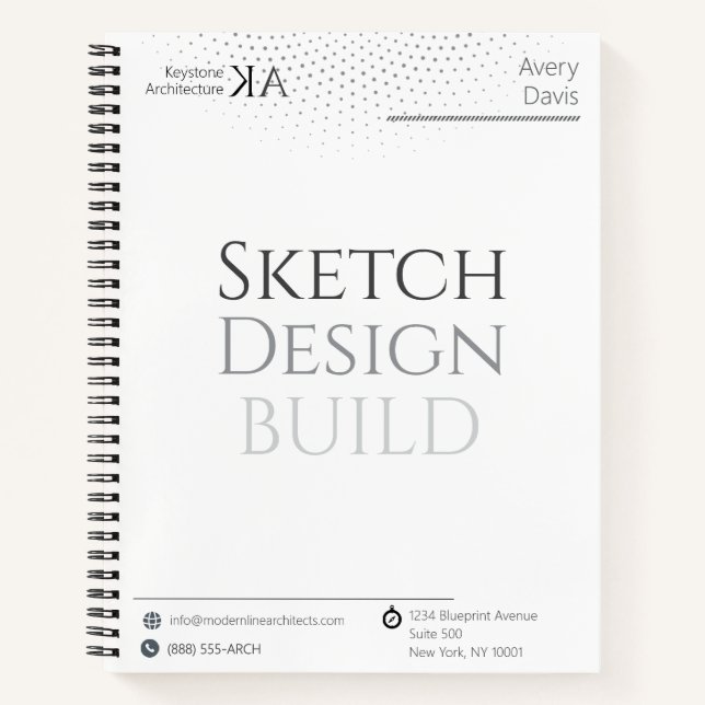 Diario de arquitectura minimalista con calendario  (Anverso)