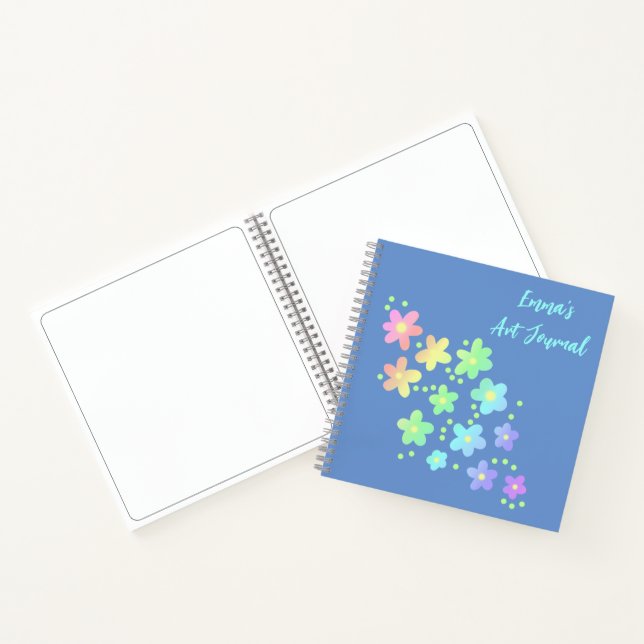 Diario de arte sobre flores de arcoiris personaliz (Interior)
