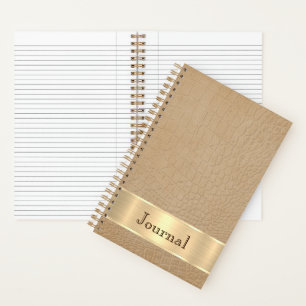 Diario de aspecto de cuero marrón