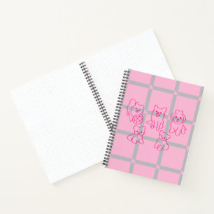 Diario de balas con patrón estético rosa para aman